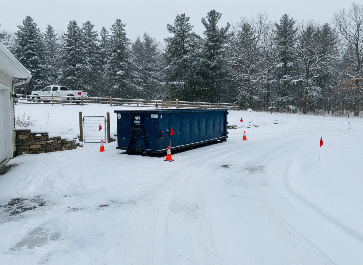 Winter Dumpster Placement Tips for Snowy Driveways in Newaygo County